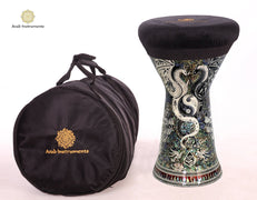 Sombaty Plus Darbuka Doumbek Black and White Dargon #7782