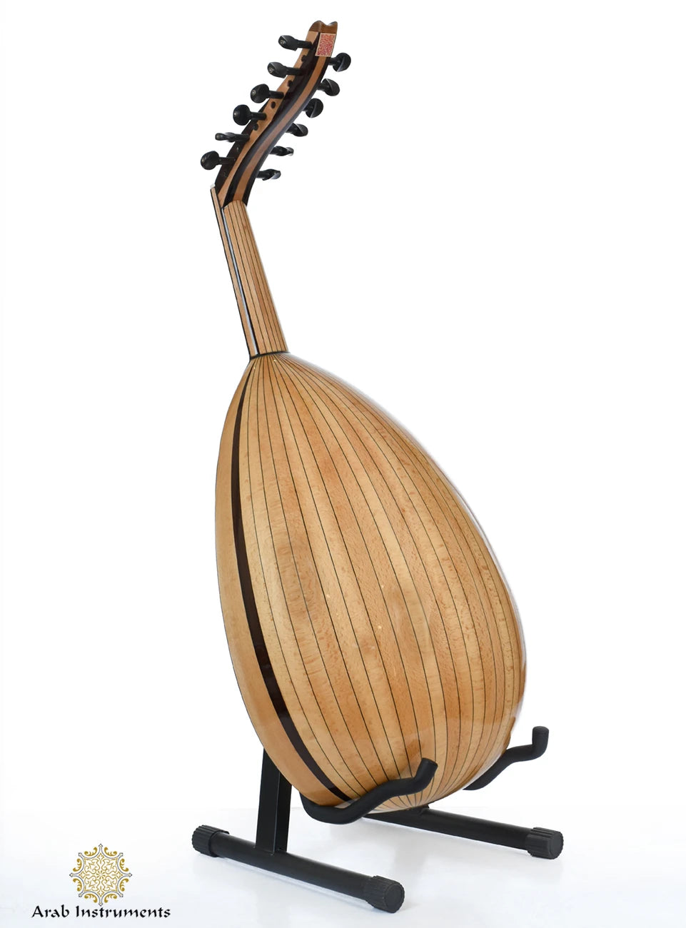 Back view of premium Egyptian oud with venga wood bowl craftsmanship by Mourad ELTurky