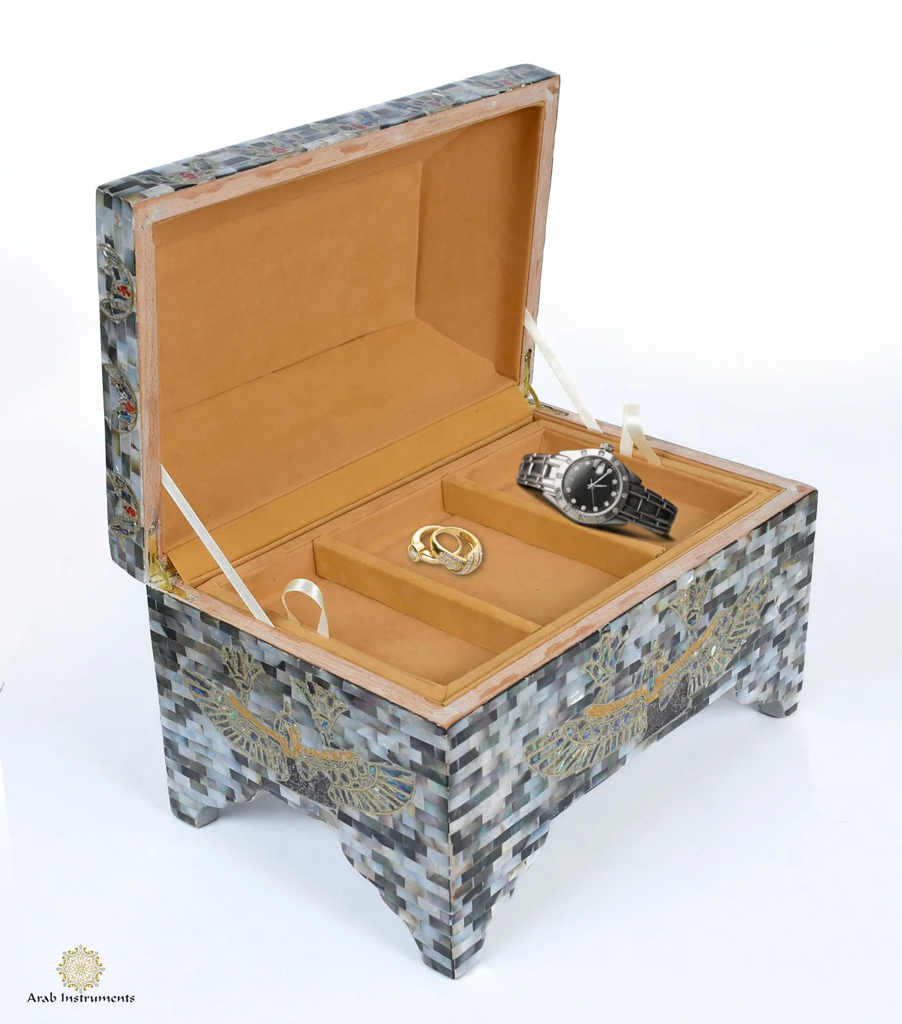 Egyptian Mother-of-Pearl Jewelry Box – Handmade in Egypt | #B742