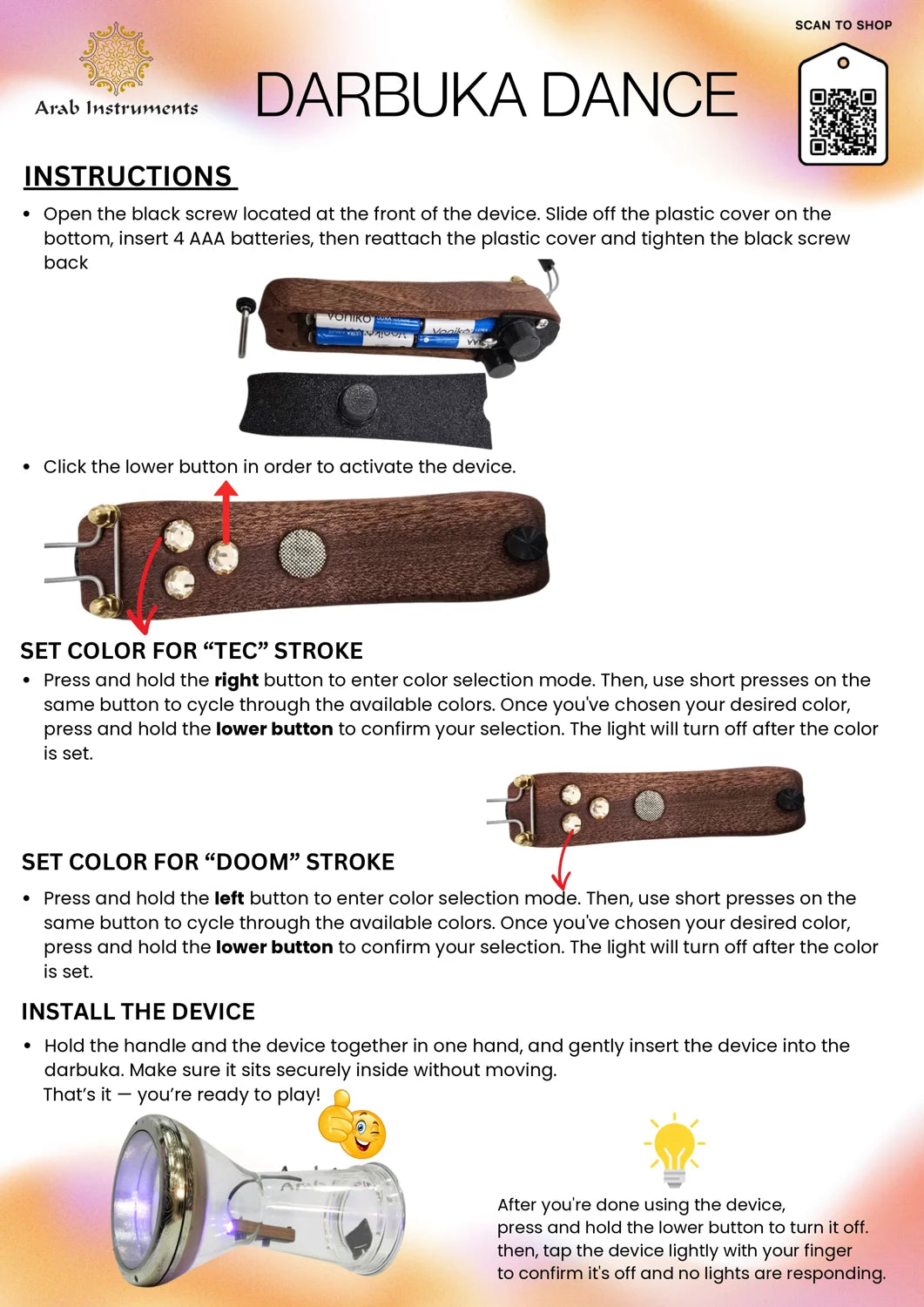 Darbuka Dance Light Device (Smart Led Device)