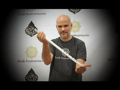 (Tuning Bolahenk, Mi Bayat) Arab Instruments Plastic Ney 20.82" Blue Metal