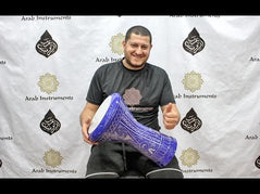 Beginner Aluminum Darbuka Doumbek - Blue Flowers #002