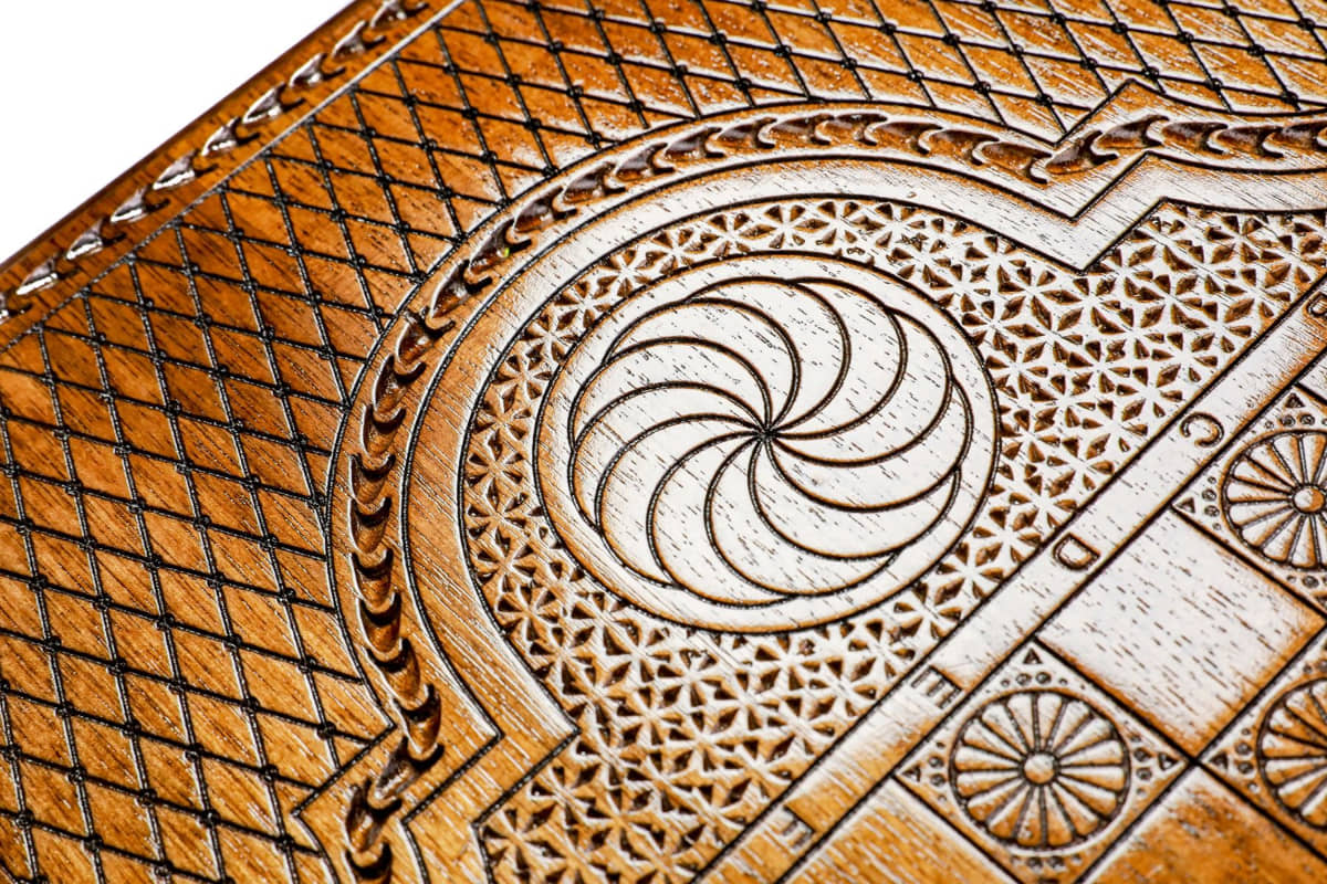 Hand Carved Premium Backgammon Tree Of Love Blue #AI12621 blue