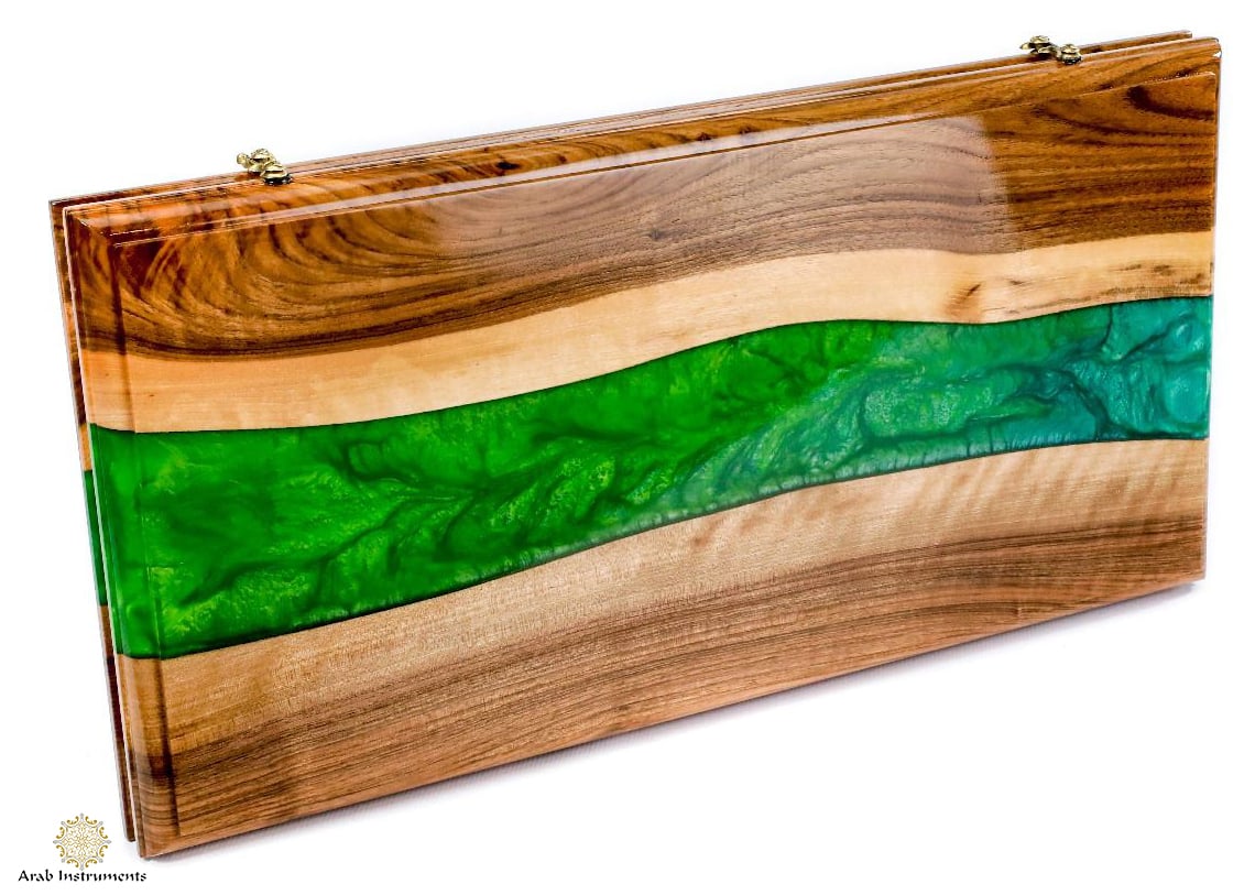 Hand Carved Luxury Backgammon The River #AI12631