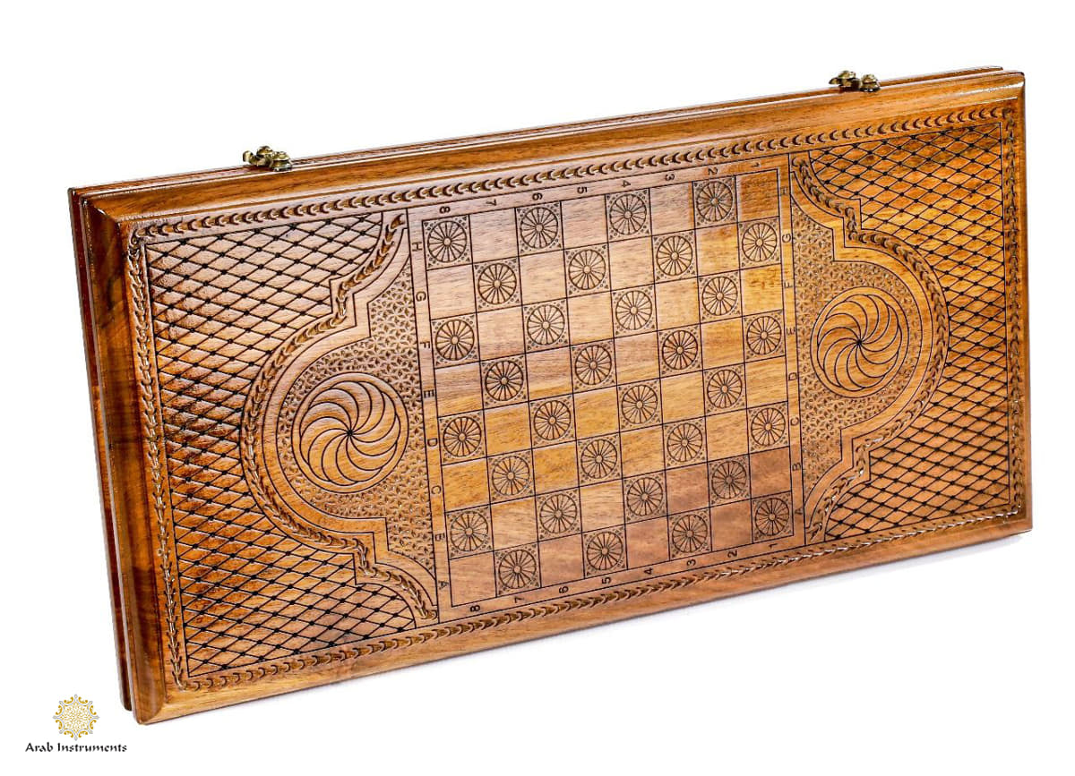 Hand Carved Premium Backgammon Tree Of Love Blue #AI12621 blue