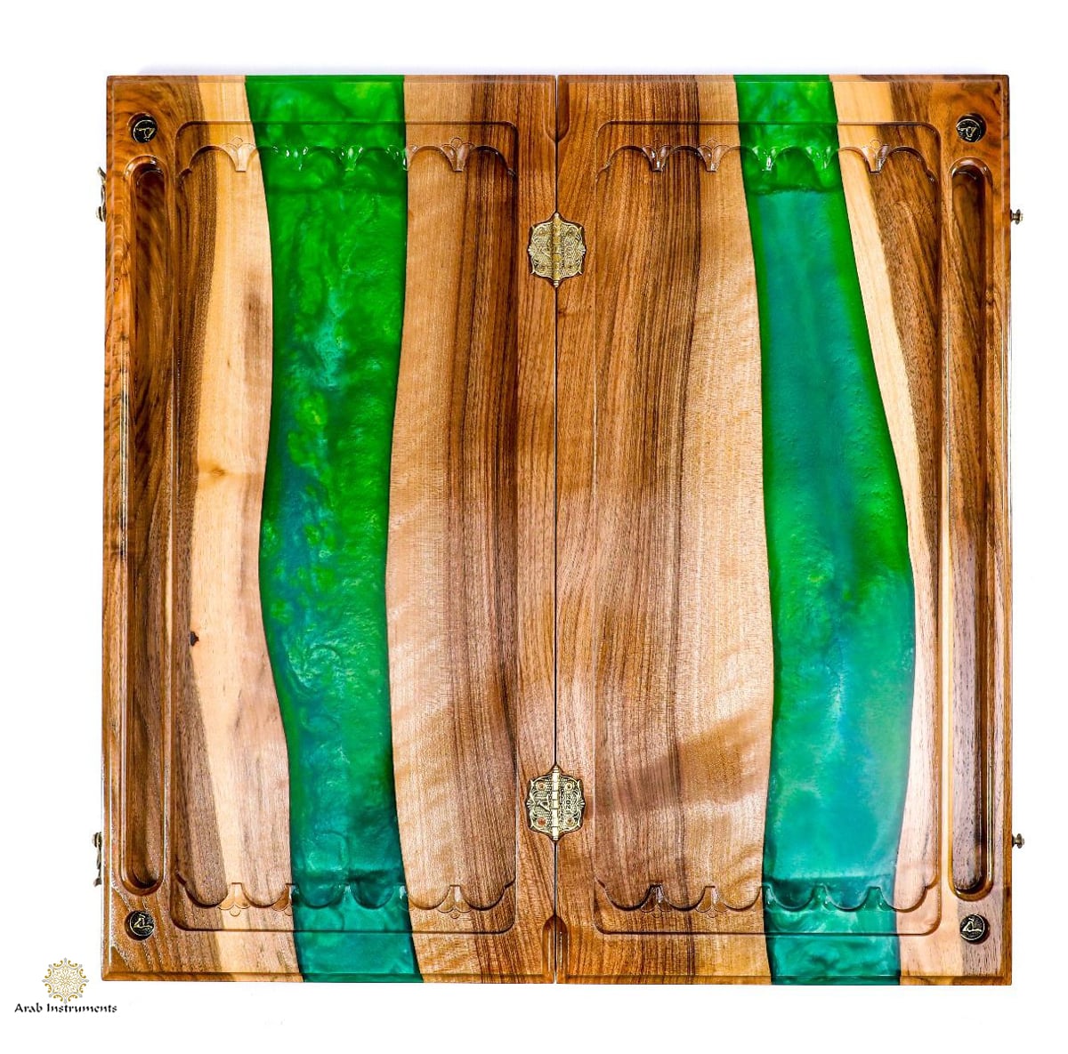 Hand Carved Luxury Backgammon The River #AI12631