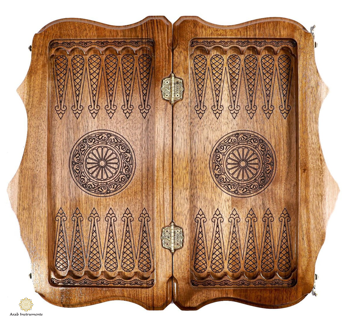Hand Carved Premium Backgammon Green Tree and Mount Ararat #AI12172