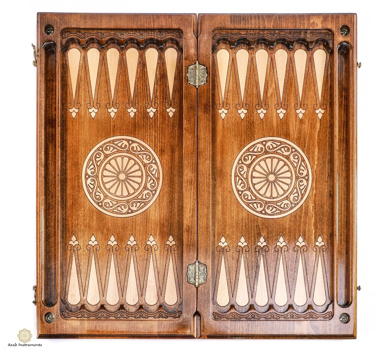 Hand Carved Ornament Backgammon With Epoxy #AI11538