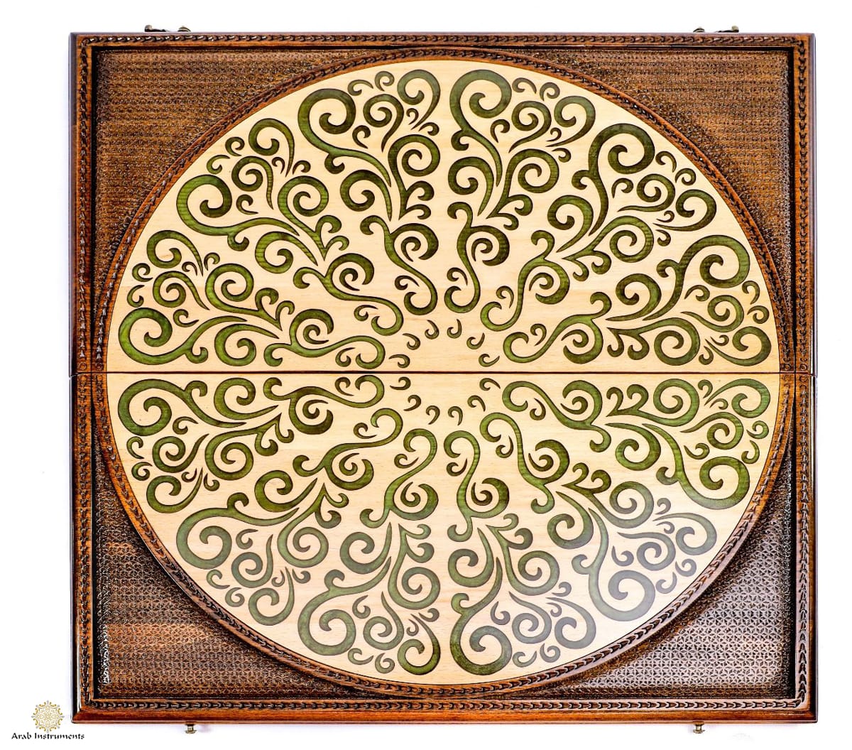 Hand Carved Ornament Backgammon With Epoxy #AI11538