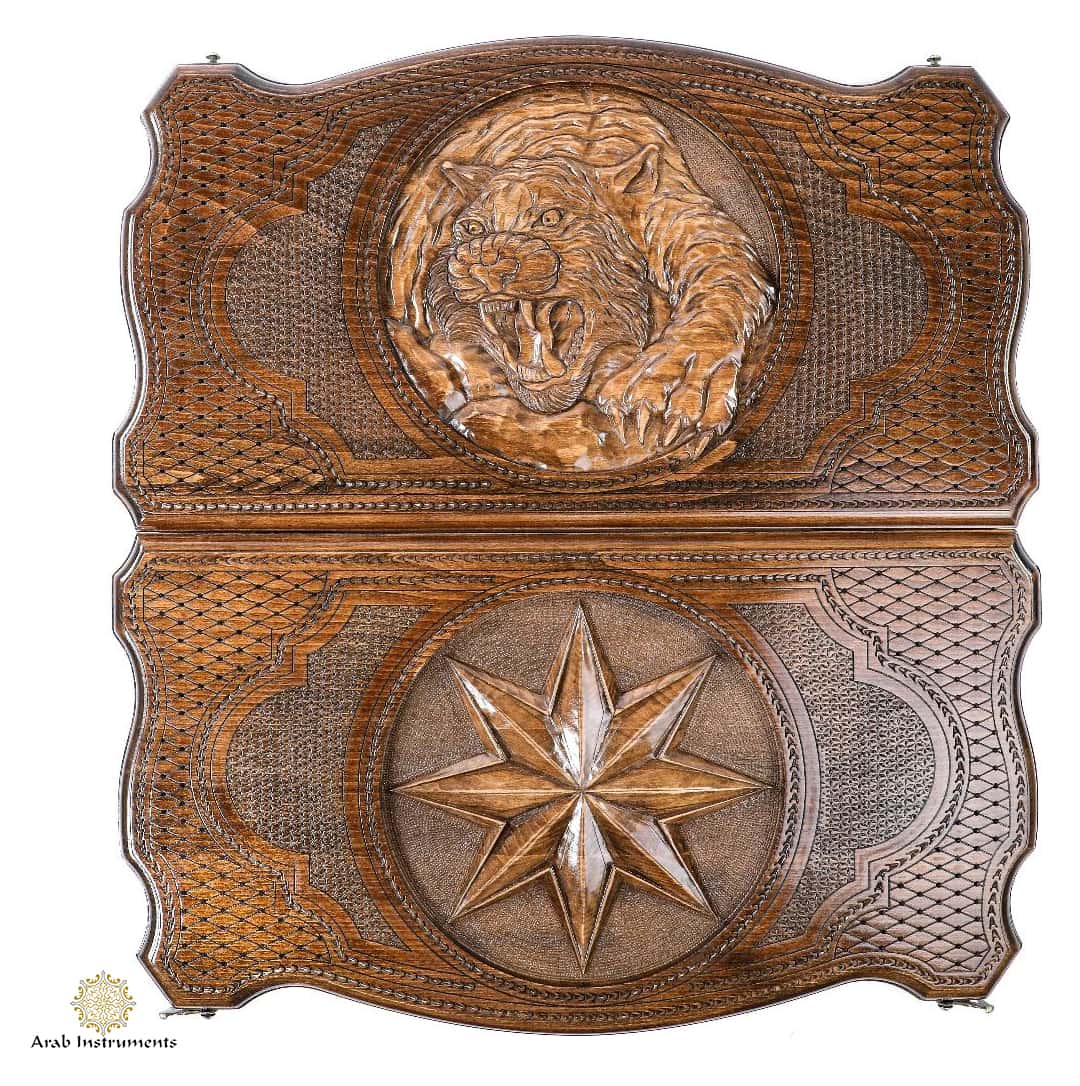 Hand Carved Premium Backgammon The Tiger #AI11716
