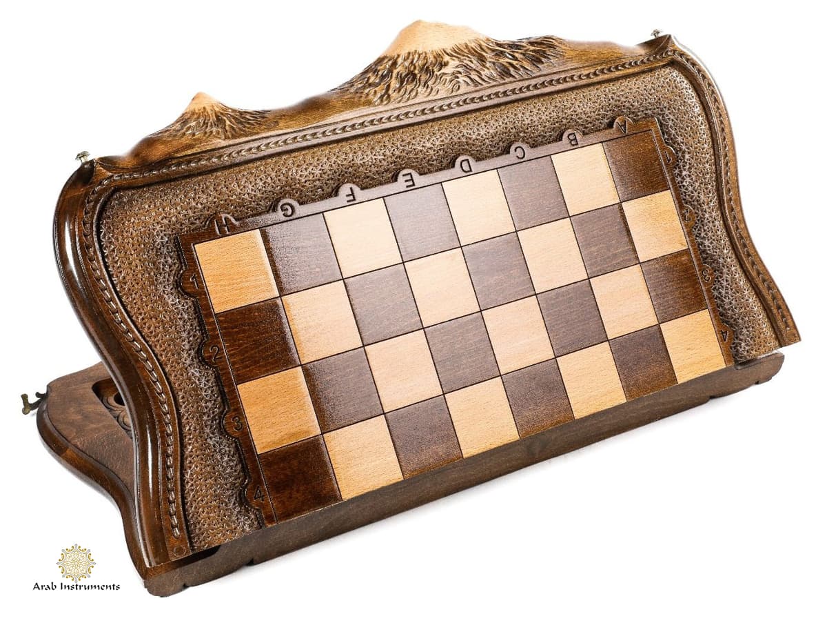 Hand Carved Premium Chess / Backgammon The Mount Of Ararat #AI31106