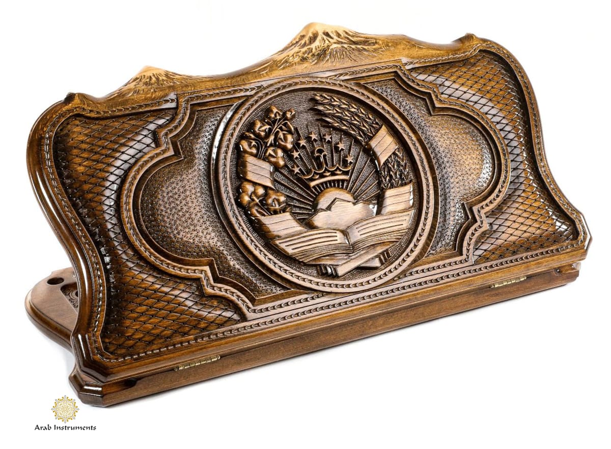 Hand Carved Premium Backgammon Arms of Tajikistan #AI11850Tajikistan