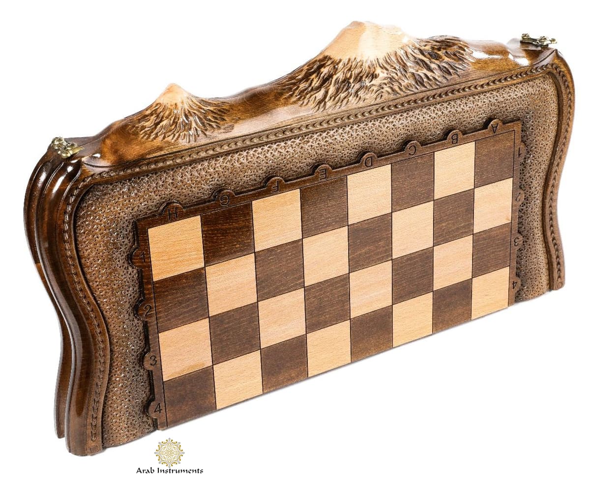 Hand Carved Premium Chess / Backgammon The Mount Of Ararat #AI31106