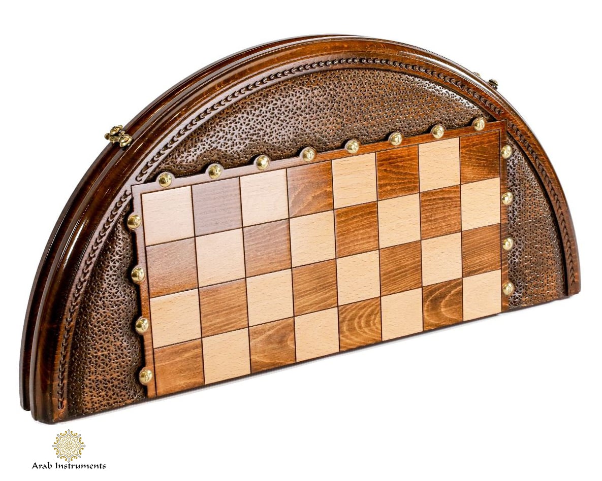 Hand Carved Premium Round Decorated Chess Board #AI21528