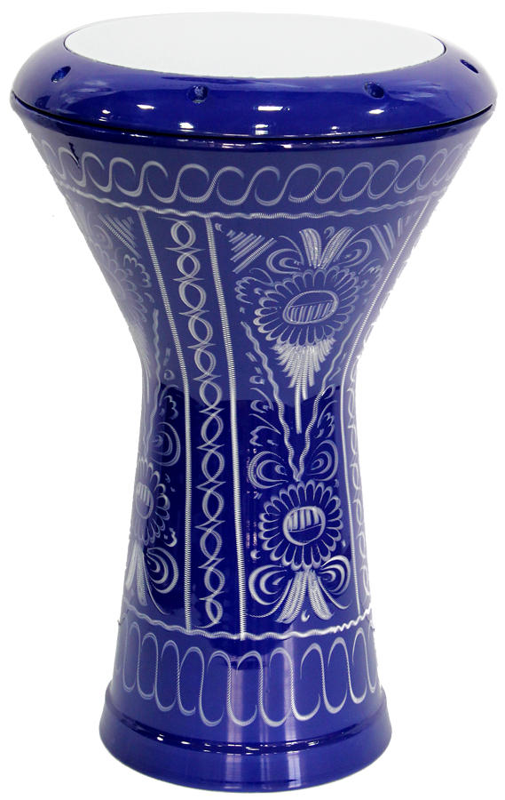 Beginner Aluminum Darbuka Doumbek - Blue Flowers #002