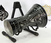 Beginner Aluminum Doumbek Darbuka - Black Flowers #003