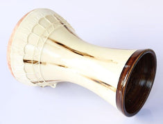 Professional Clay Doumbek Goat Skin Brown White #6013