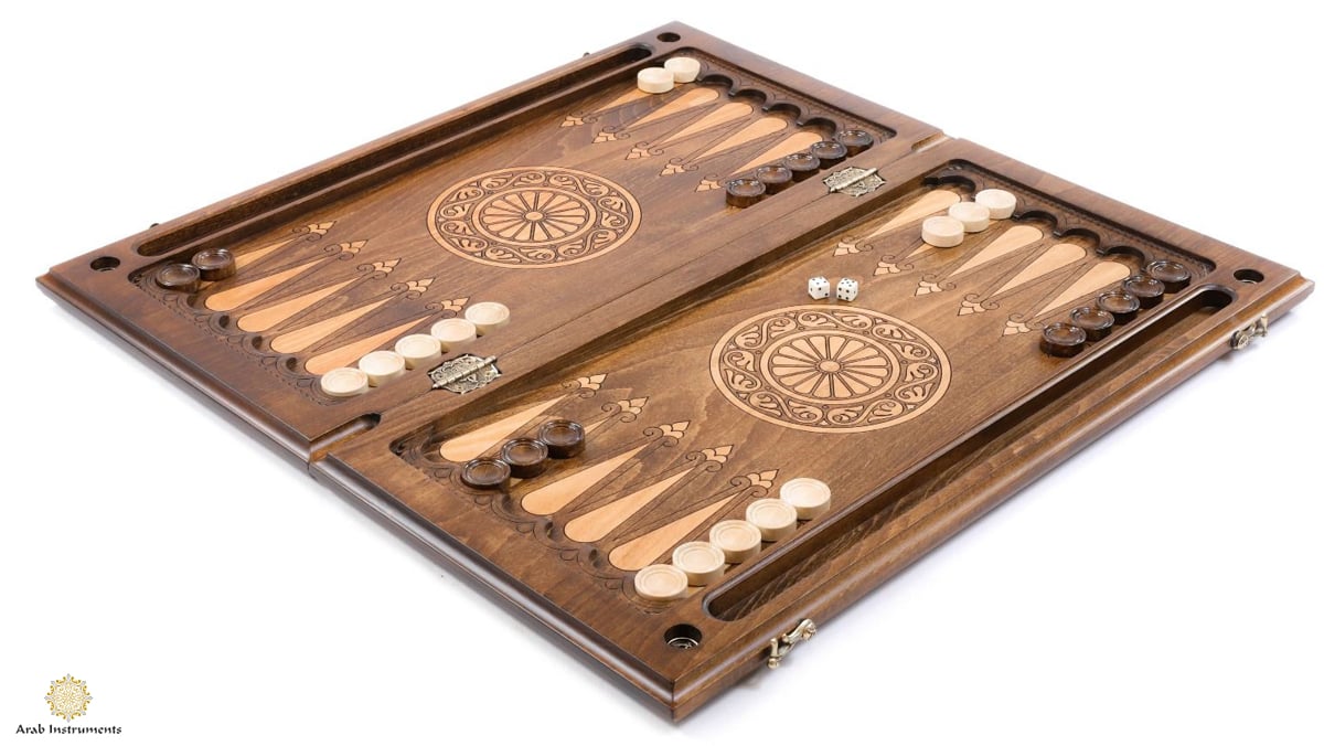 Hand Carved Premium Chess / Backgammon Ornamental Stunning Pattern #AI31214