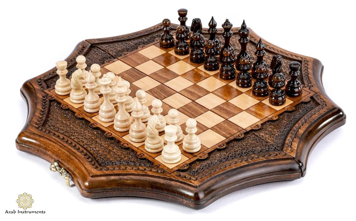 Hand Carved Star Shape Chess #AI21608