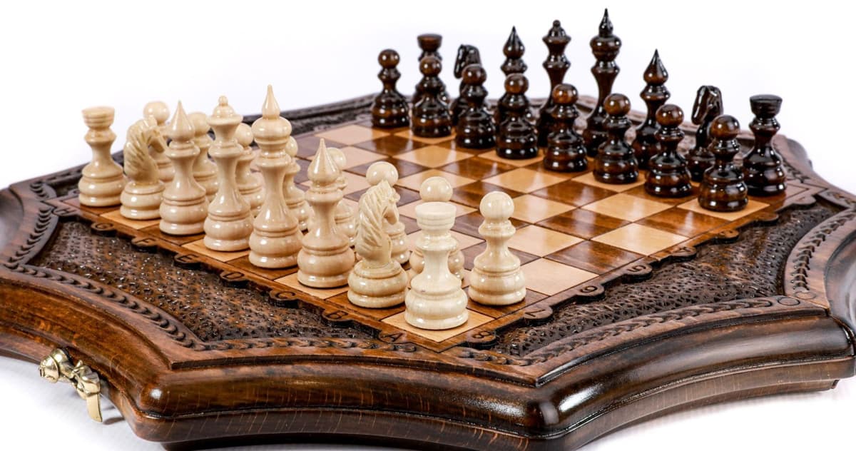 Hand Carved Star Shape Chess #AI21608