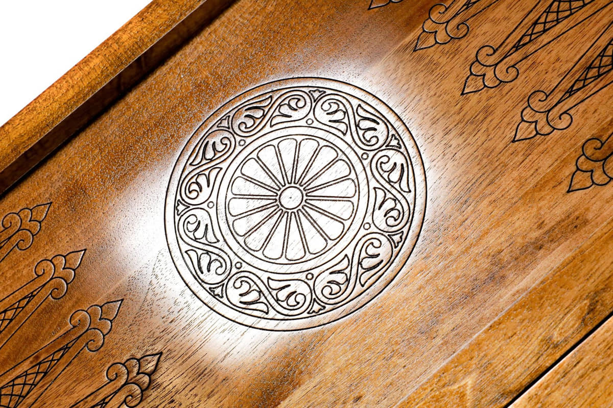 Hand Carved Premium Backgammon Tree Of Love Blue #AI12621 blue