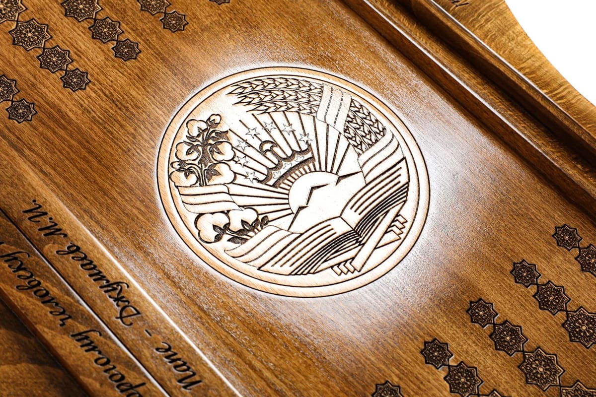 Hand Carved Premium Backgammon Arms of Tajikistan #AI11850Tajikistan