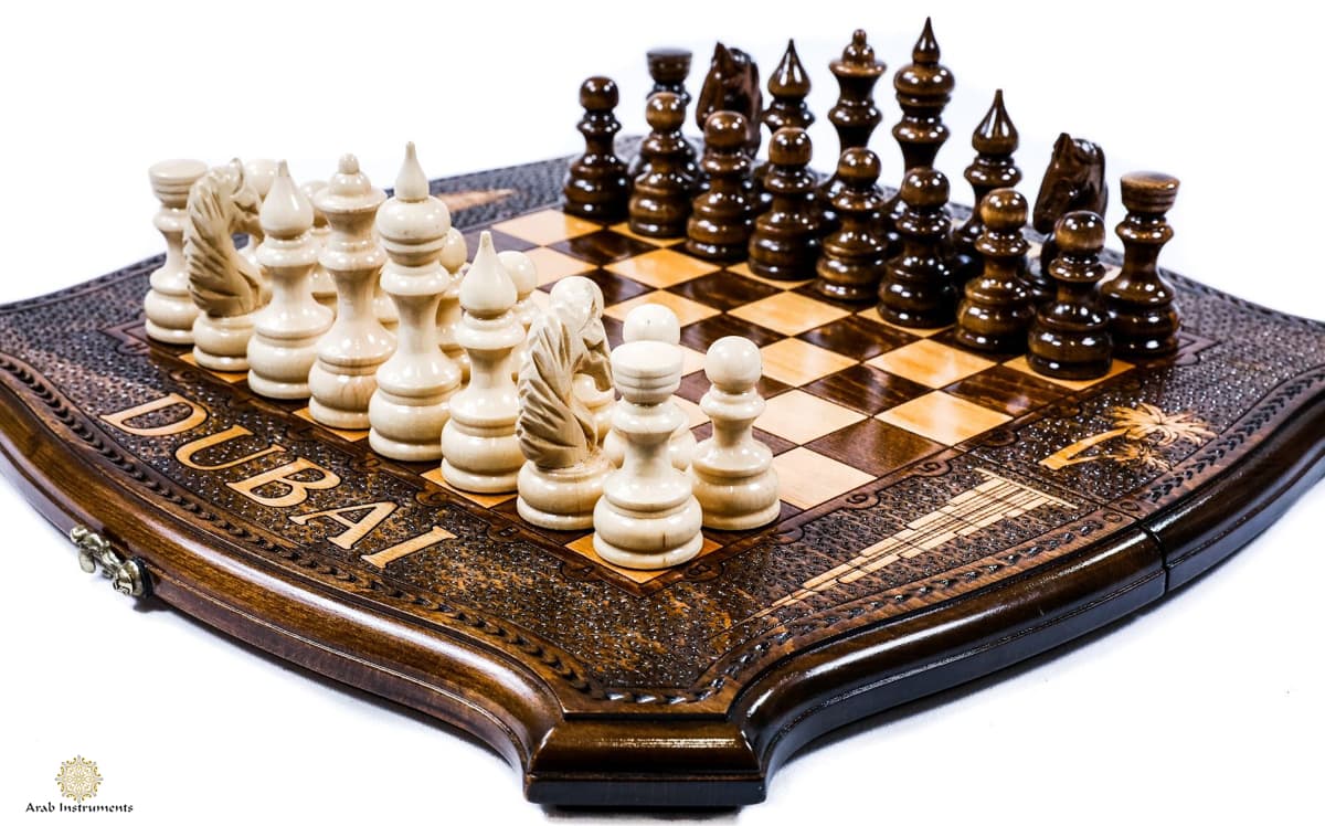 Hand Carved Premium Chess / Backgammon Dubai #AI31359