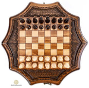 Hand Carved Star Shape Chess #AI21608