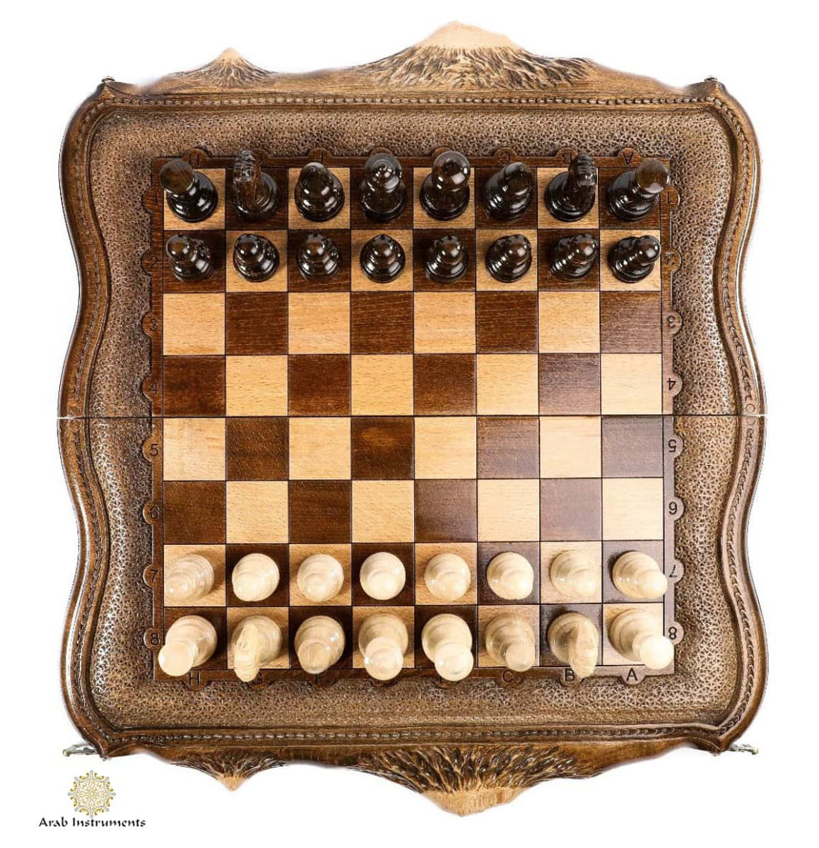 Hand Carved Premium Chess / Backgammon The Mount Of Ararat #AI31106