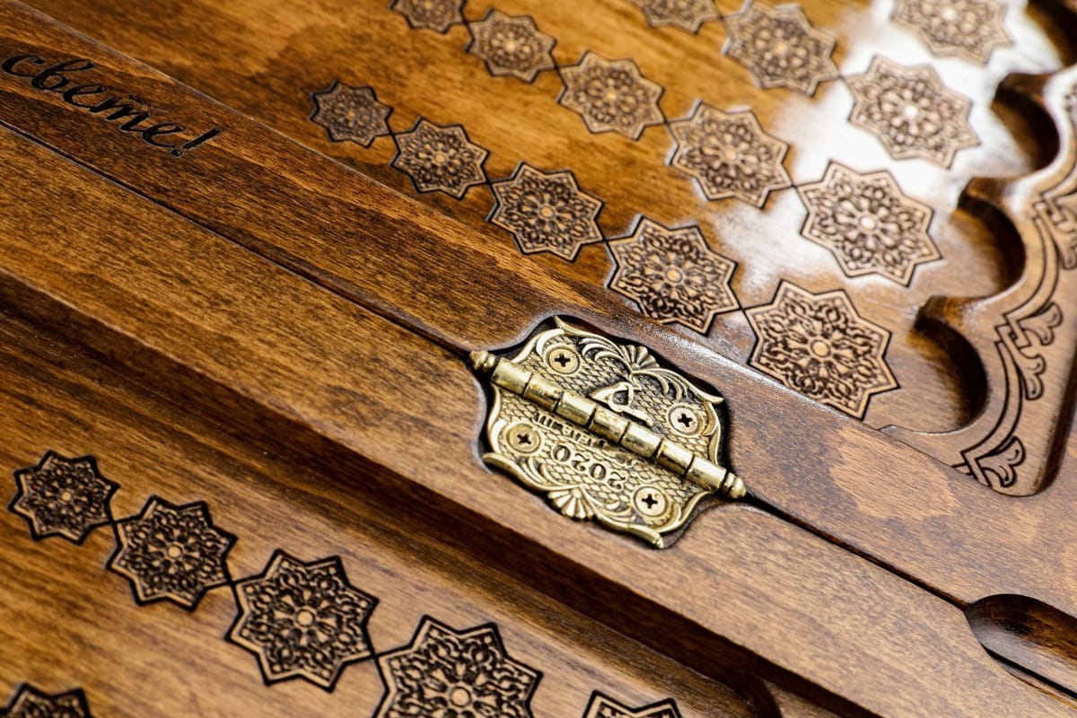 Hand Carved Premium Backgammon Arms of Tajikistan #AI11850Tajikistan