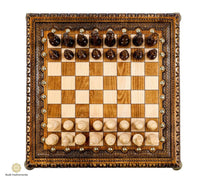 Hand Carved Square Premium Chess & Bronze Legs #AI21712
