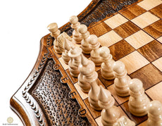 Hand Carved Star Shape Chess #AI21608