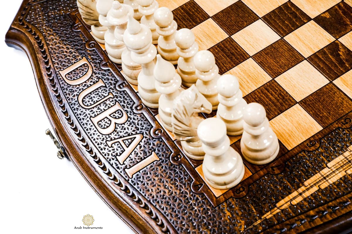 Hand Carved Premium Chess / Backgammon Dubai #AI31359