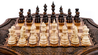 Hand Carved Star Shape Chess #AI21608