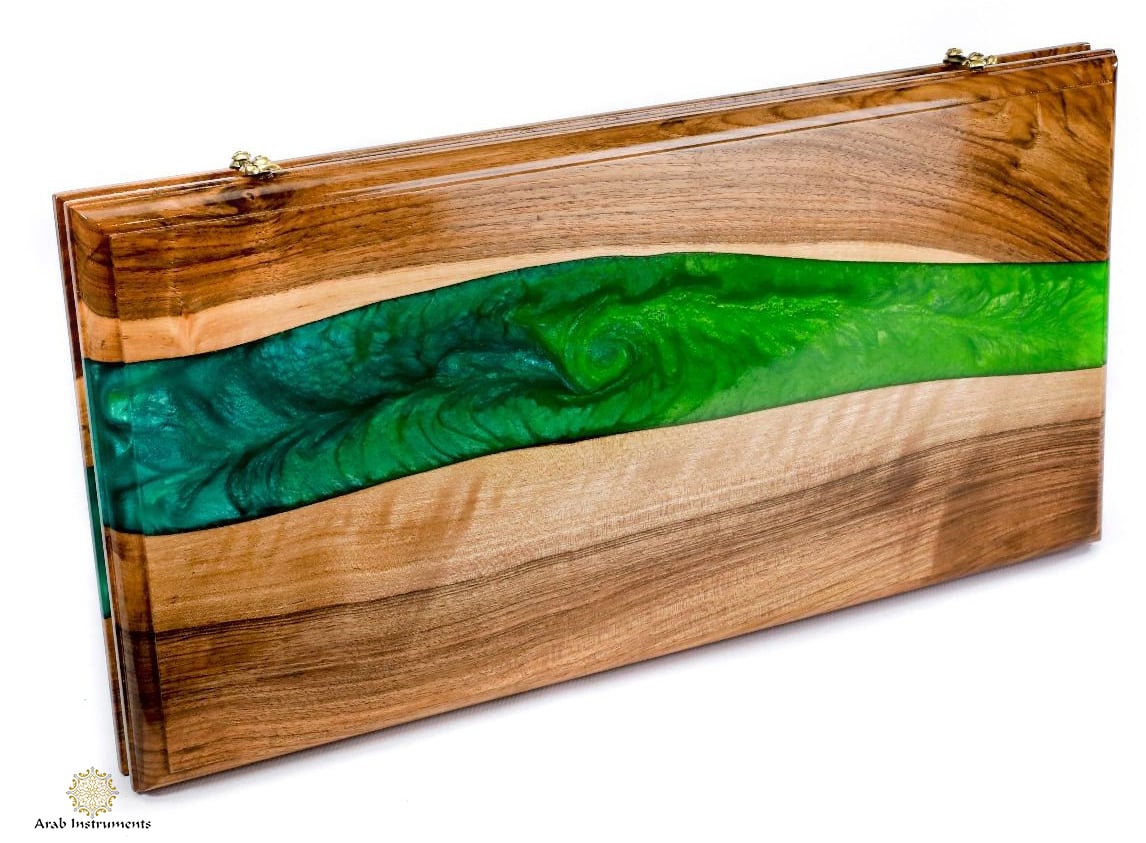 Hand Carved Luxury Backgammon The River #AI12631