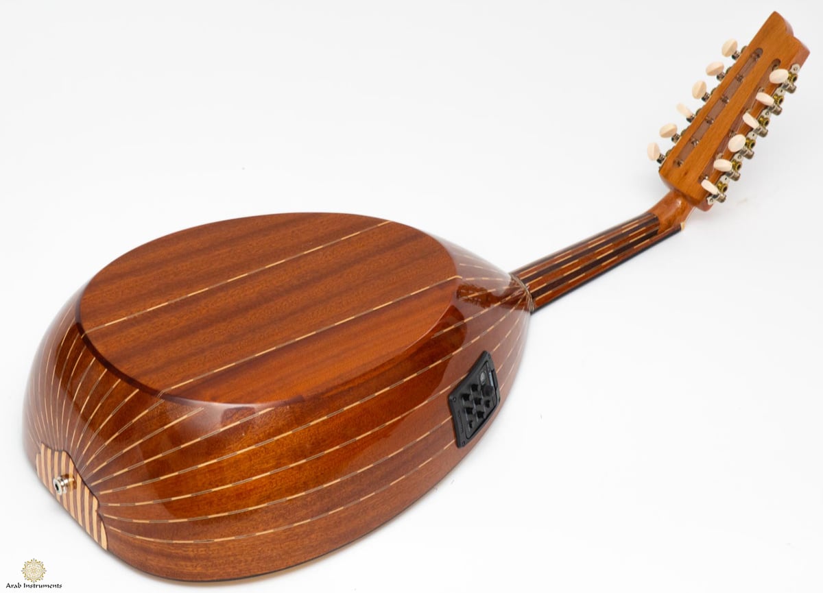 Professional Mahogany Turkish Electric Oud with Equalizer and Guitar Pegs 032D