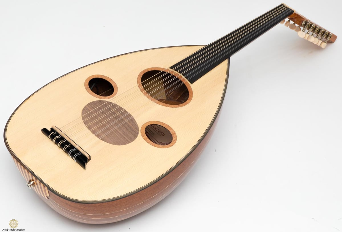 Professional Mahogany Turkish Electric Oud with Equalizer and Guitar Pegs 032D