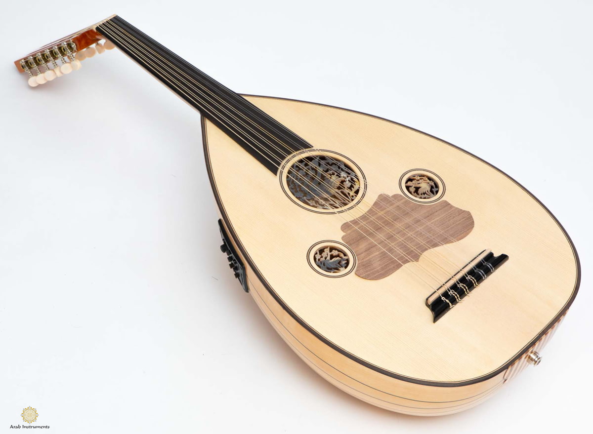 Professional Turkish Electric Oud with Equalizer and Guitar Pegs 025D