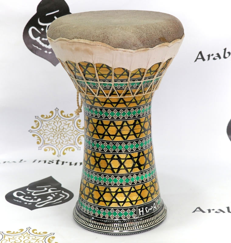 Hasan Sombaty Decorated Ceramic Darbuka Fish Skin The Green Palace #6018