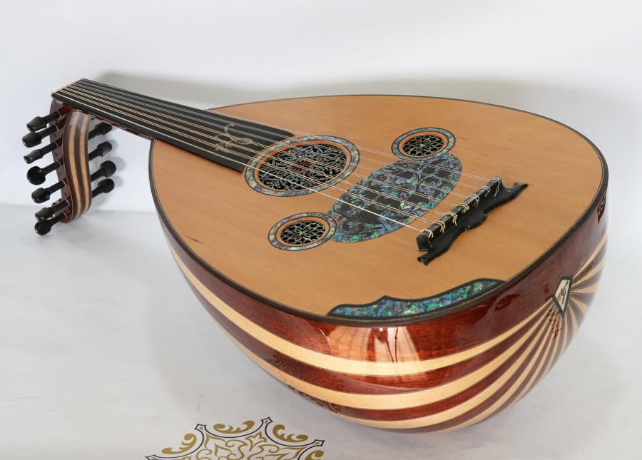Premium Syrian Oud Made By Zeryab 13 Strings Blue Pearl #06