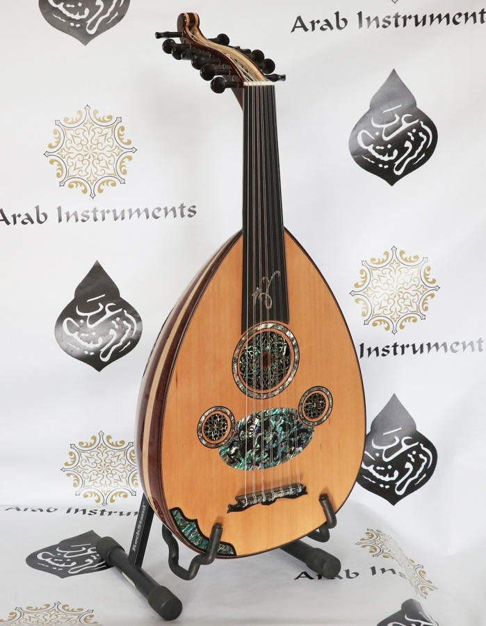 Premium Syrian Oud Made By Zeryab 13 Strings Blue Pearl #06