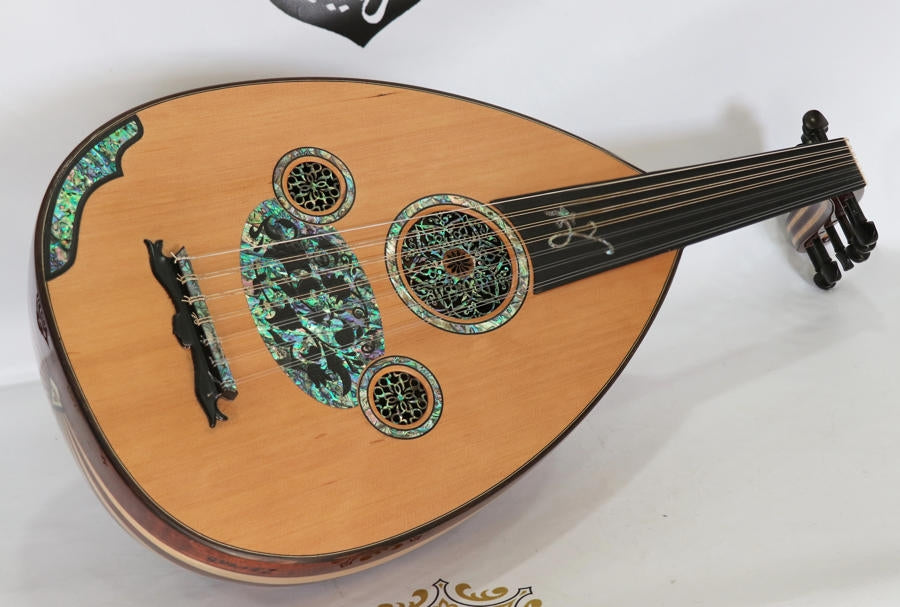 Premium Syrian Oud Made By Zeryab 13 Strings Blue Pearl #06