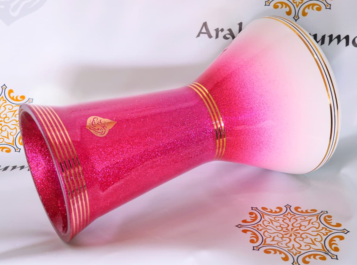 Pink & White Crown Darbuka Sparkling Premium Sombaty Plus #0773