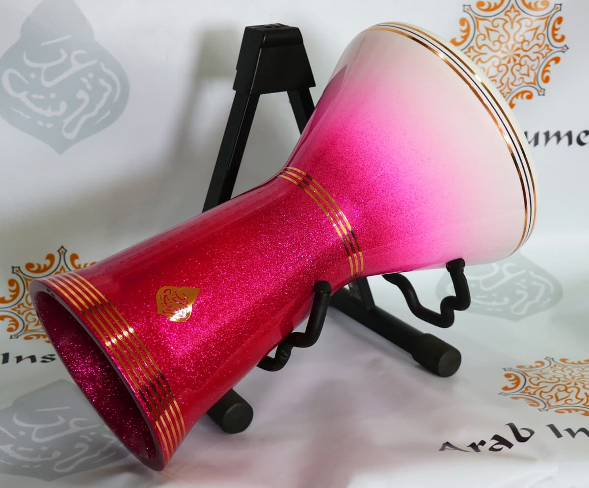 Pink & White Crown Darbuka Sparkling Premium Sombaty Plus #0773