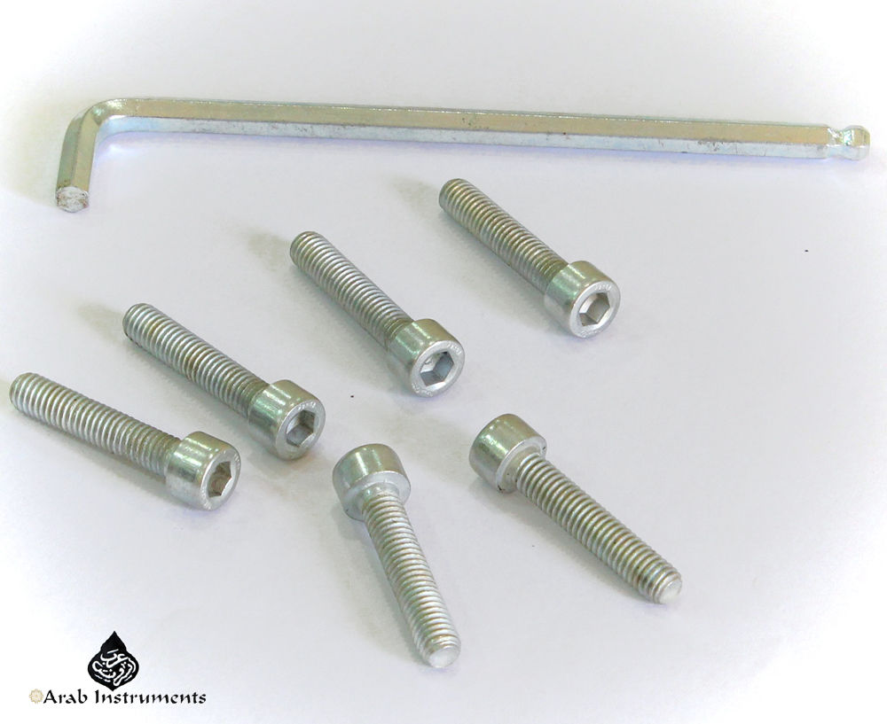 Set of 6 Screws and Tuning Key for Darbuka