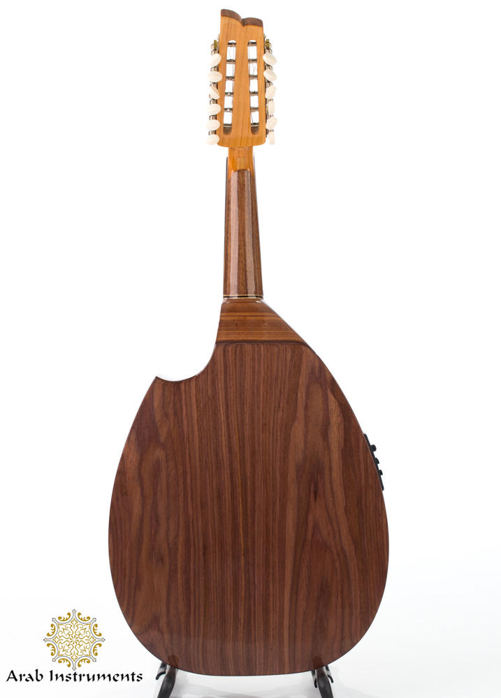 Professional Walnut Turkish Half Electric Oud with Equalizer #027E