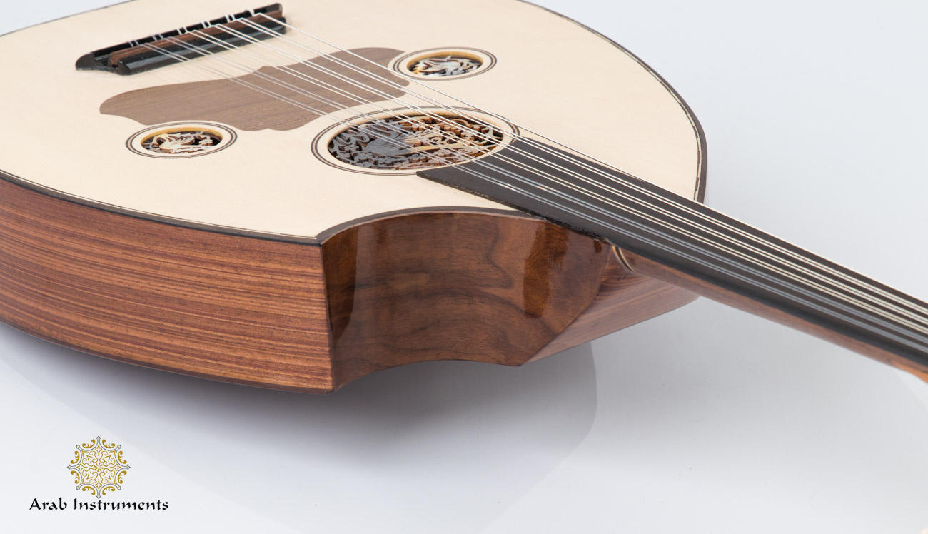 Professional Walnut Turkish Half Electric Oud with Equalizer #027E