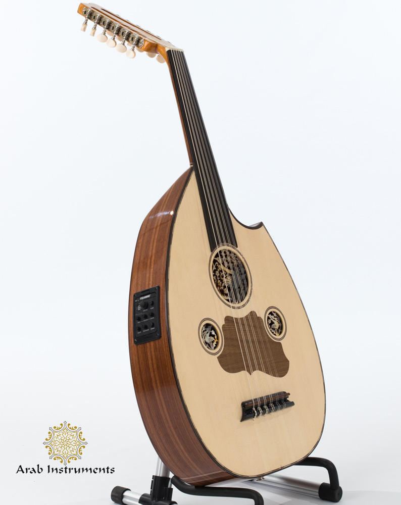 Professional Walnut Turkish Half Electric Oud with Equalizer #027E