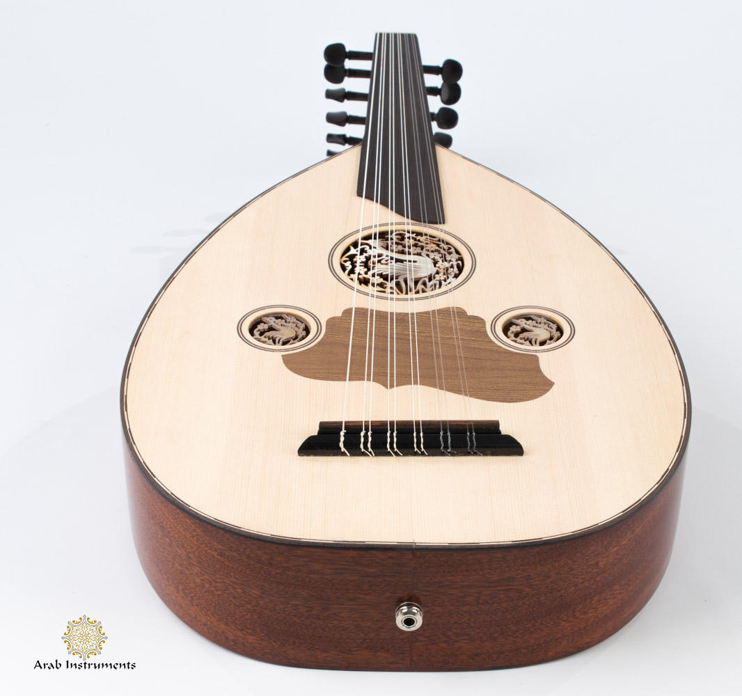 Professional Mahogany Turkish Half Electric Oud with Equalizer #028E