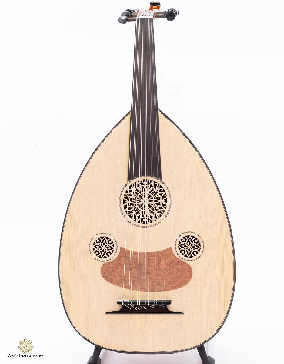 Turkish Acoustic Oud Flame Plane Wood #D1147